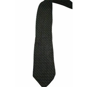 Gucci Link Horsebit Pattern Silk Black Tie - image 1